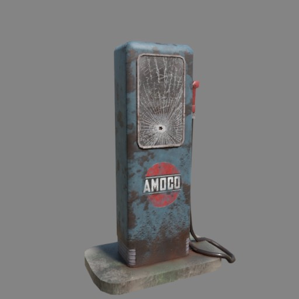 Old gas pump (Game ready) preview image 1